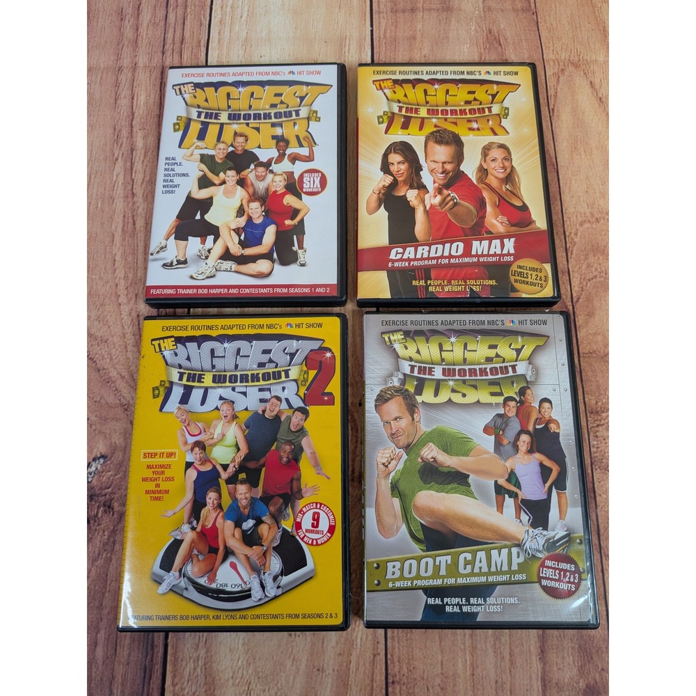 Lot of 4 The Biggest Loser Workout DVDs - Boot Camp, Cardio Max etc